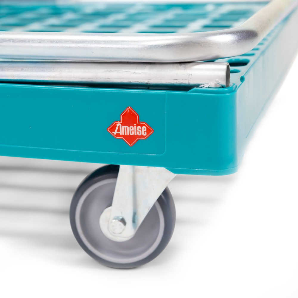 Produktabbildung Nr. 6: Ameise® Plateau à roulettes avec dossier de poussée, capacité de charge 300 kg, 2 roues fixes et 2 roues directrices