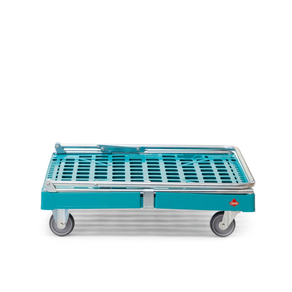 Produktabbildung Nr. 8: Ameise® Plateau à roulettes avec dossier de poussée, capacité de charge 300 kg, 2 roues fixes et 2 roues directrices