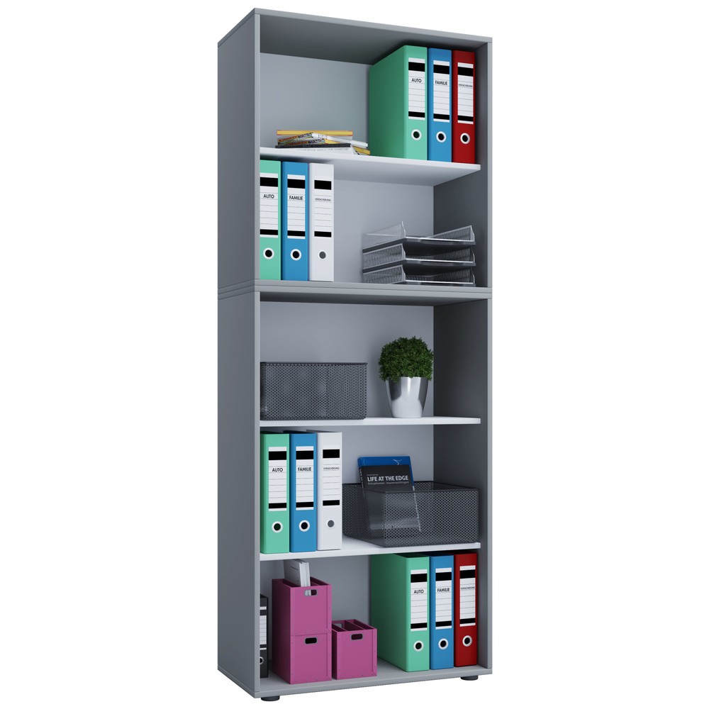 N° de l'image du produit 1 : Lona Tablette de bureau, 5 compartiments, HxLxP 1 780 x 700 x 400 mm, gris