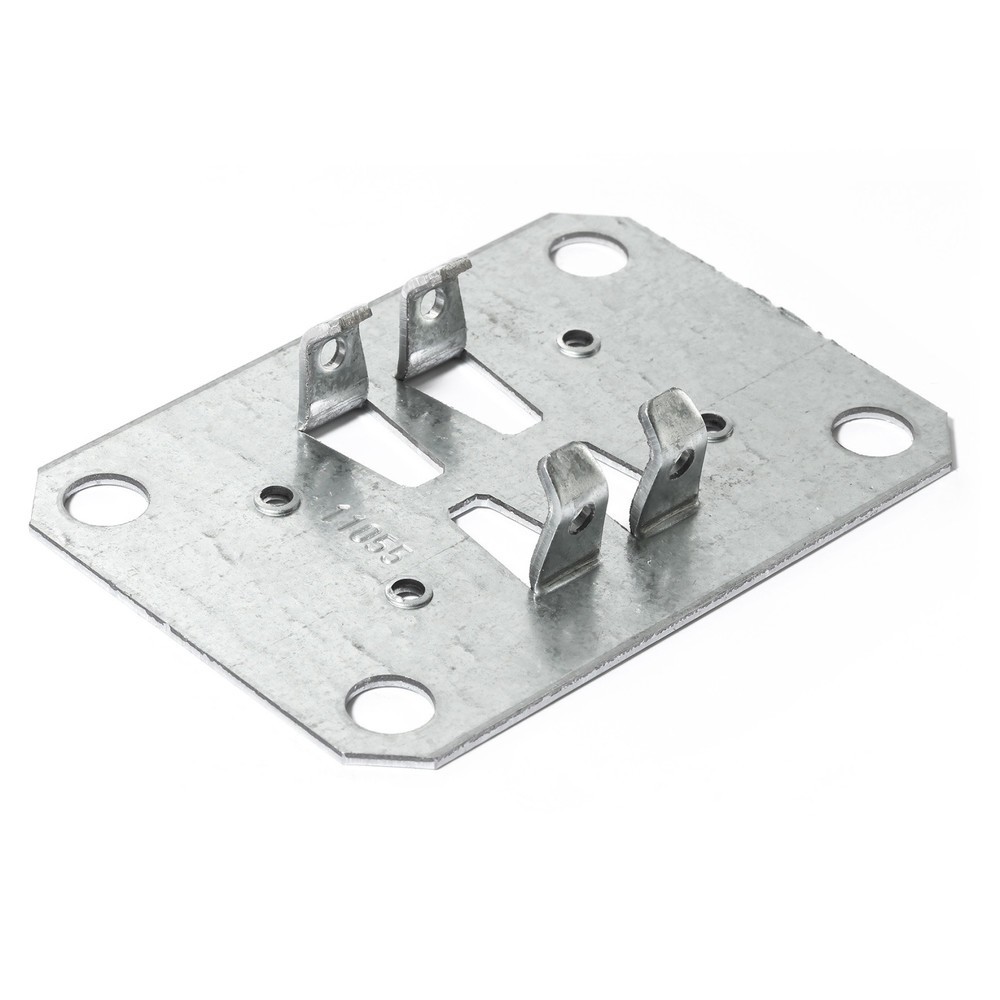 Illustration du produit: Platine de pied en acier pour rayonnage à tablettes META, galvanisée, double