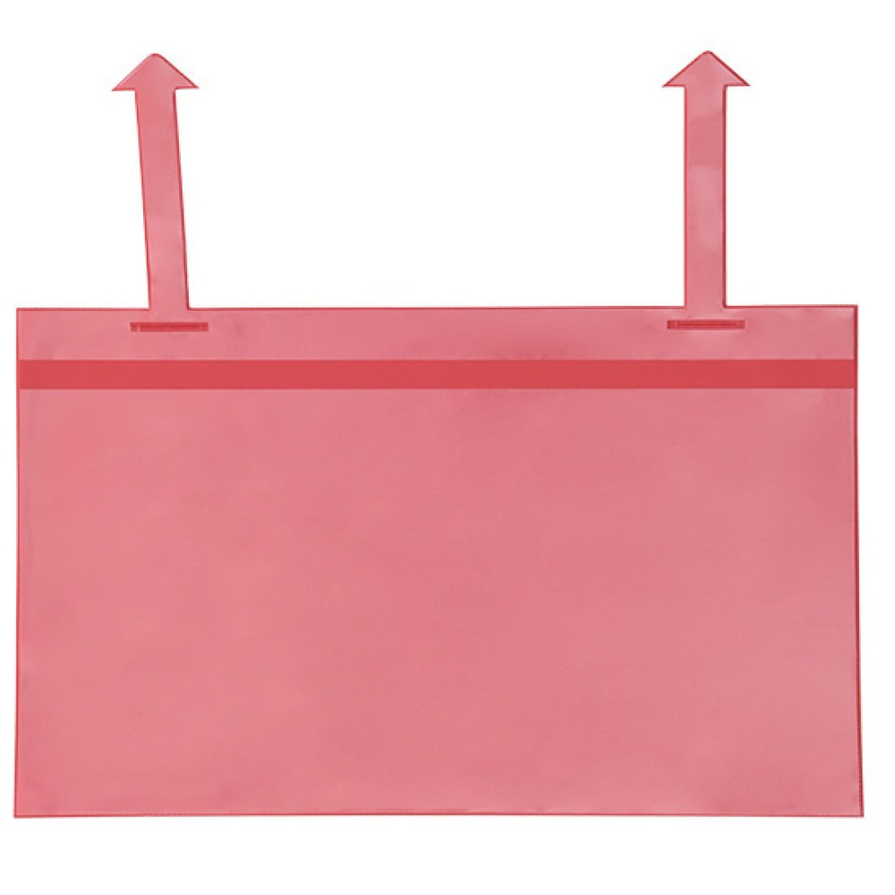 Produktabbildung Nr. 1: Poches pour caisses-palettes avec languettes, 50 pcs/UV, DIN A4 portrait, rouges