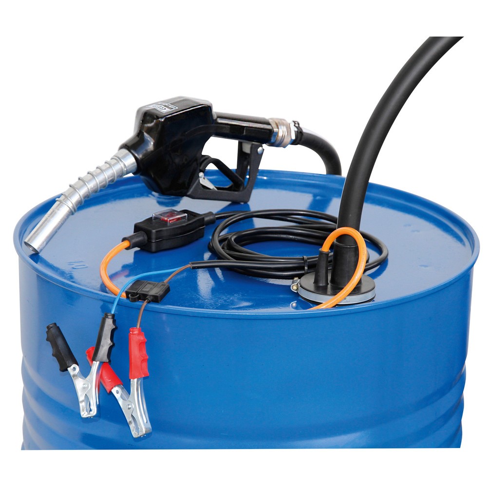 Illustration du produit: Pompe électrique CEMO diesel, valve de distribution automatique, commutateur + pinces crocodiles
