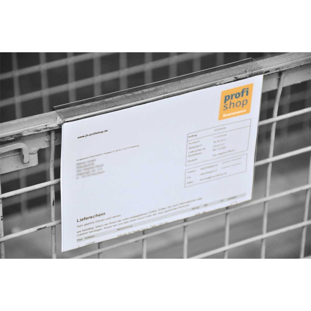 Produktabbildung Nr. 1: Pochette de marquage pour cadre rehausseur, 100 pces/unité de vente, DIN A5, insertion verticale, transparente