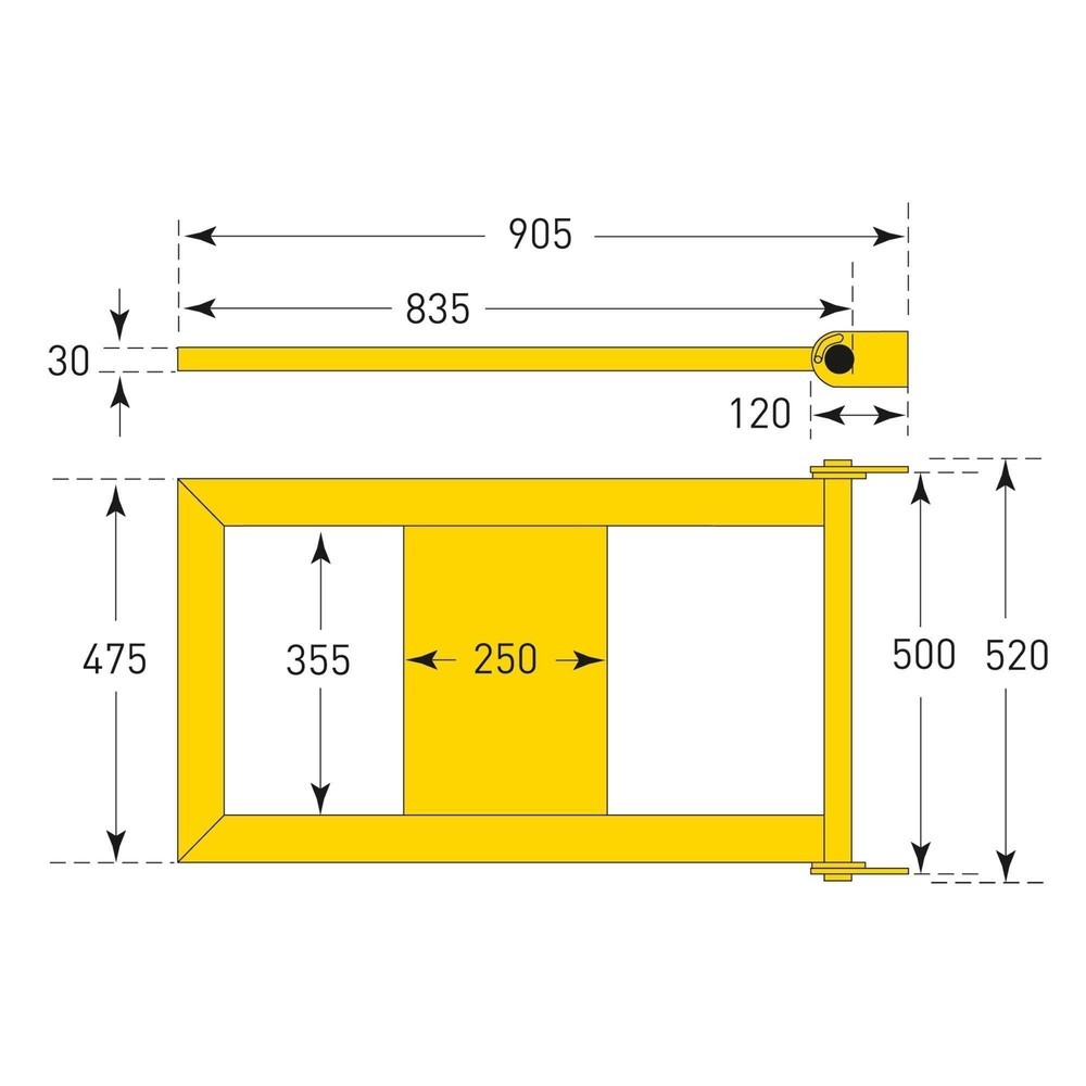 Produktabbildung Nr. 2: Porte pour rambarde de protection, S-Line