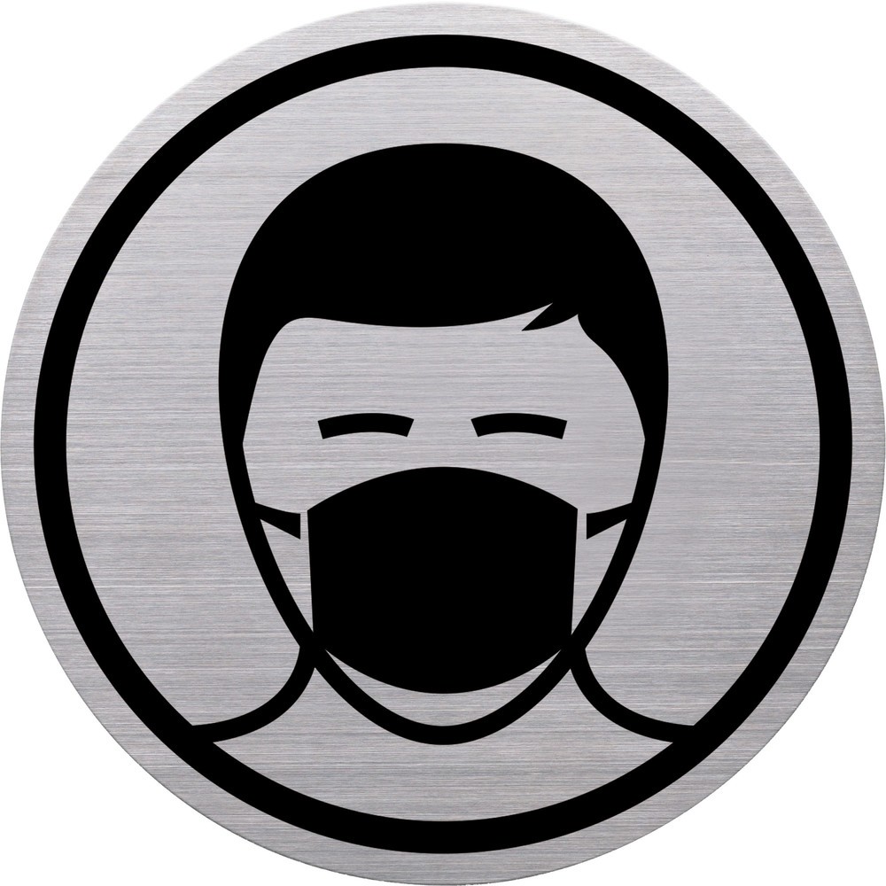 Produktabbildung Nr. 1: Pictogramme « Protection buche-nez », acier inoxydable, Ø 115 mm