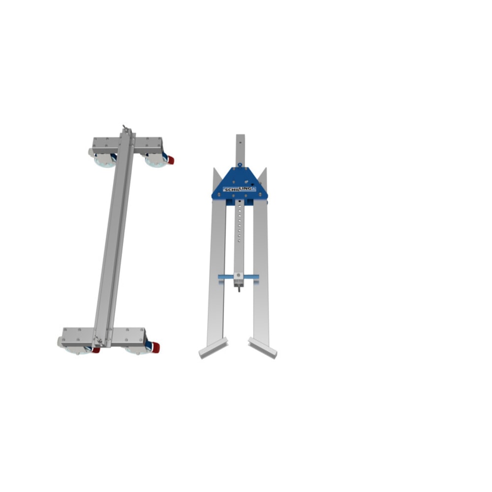 N° de l'image du produit 4 : Portique de levage SCHILLING en aluminium avec double traverse divisible, mobile, point d'accrochage 2 044-2 444 mm, longueur 4 000 mm, capacité de charge 1 500 kg