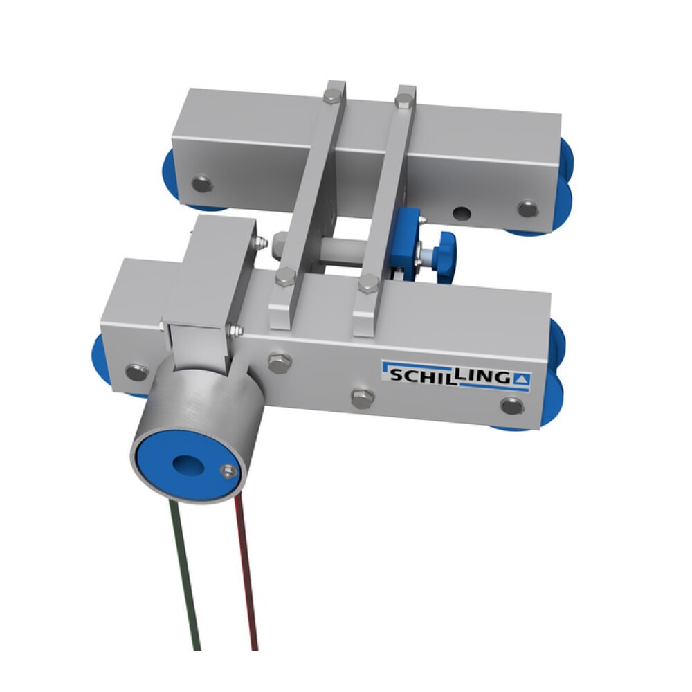 N° de l'image du produit 7 : Portique de levage SCHILLING en aluminium avec double traverse divisible, mobile, point d'accrochage 2 044-2 444 mm, longueur 4 000 mm, capacité de charge 1 500 kg
