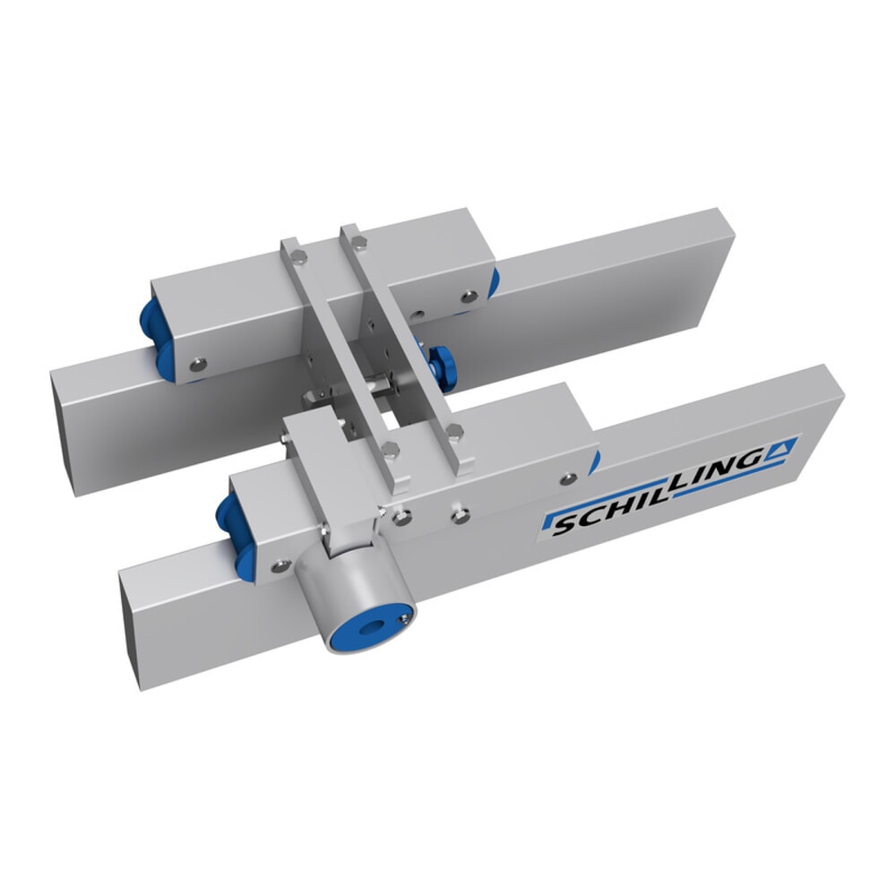 N° de l'image du produit 11 : Portique de levage SCHILLING en aluminium avec double traverse divisible, mobile, point d'accrochage 2 044-2 444 mm, longueur 4 000 mm, capacité de charge 1 500 kg