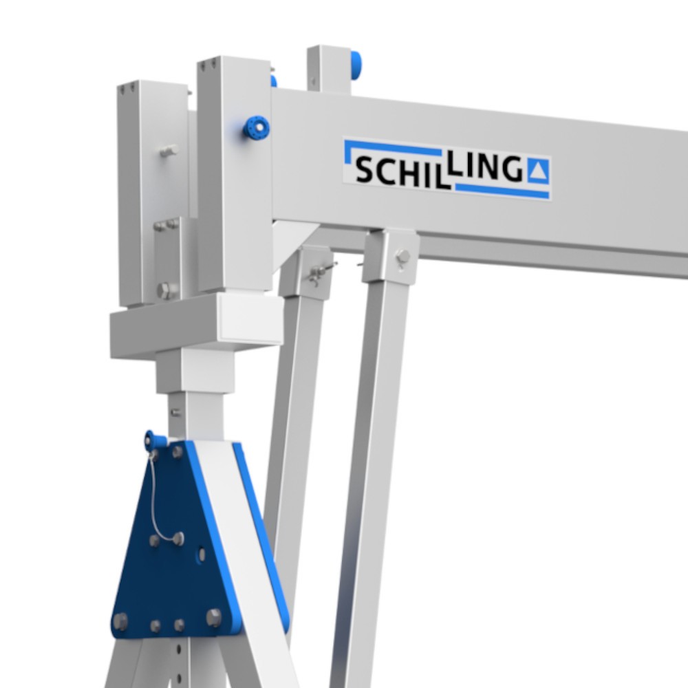Produktabbildung Nr. 6: Portique de levage SCHILLING en aluminium avec double traverse divisible, mobile, point d'accrochage 3 003-4 153 mm, longueur 5 000 mm, capacité de charge 3 000 kg