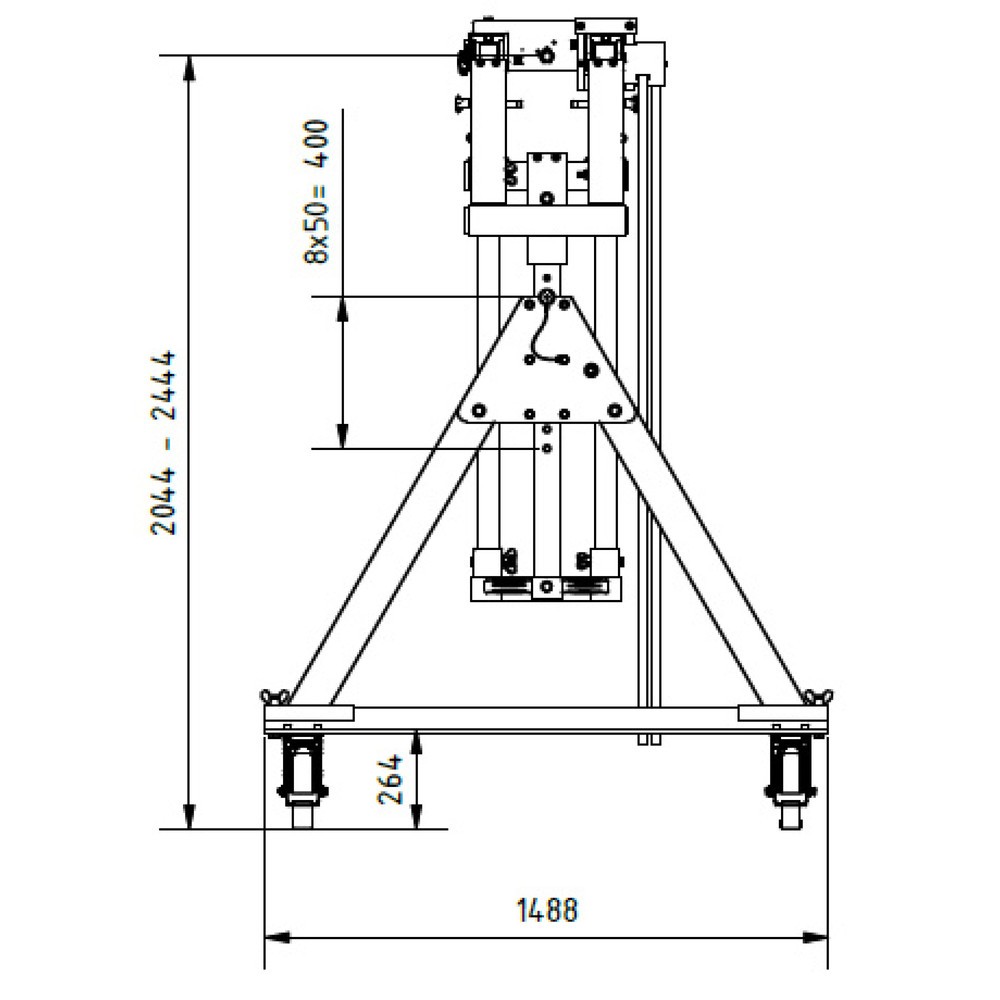 Produktabbildung Nr. 7: Portique de levage SCHILLING en aluminium avec double traverse divisible, mobile, point d'accrochage 2 044-2 444 mm, longueur 4 000 mm, capacité de charge 1 500 kg