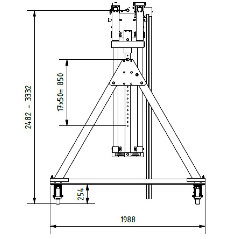 Produktabbildung Nr. 8: Portique de levage SCHILLING en aluminium avec double traverse divisible, mobile, point d'accrochage 2 482-3 332 mm, longueur 4 000 mm, capacité de charge 1 000 kg