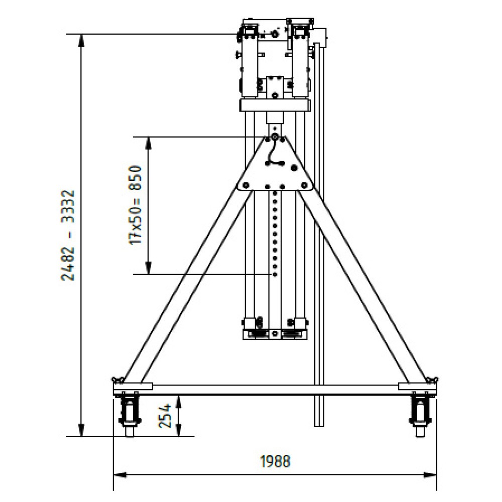 Produktabbildung Nr. 8: Portique de levage SCHILLING en aluminium avec double traverse divisible, mobile, point d'accrochage 2 482-3 332 mm, longueur 4 000 mm, capacité de charge 1 500 kg