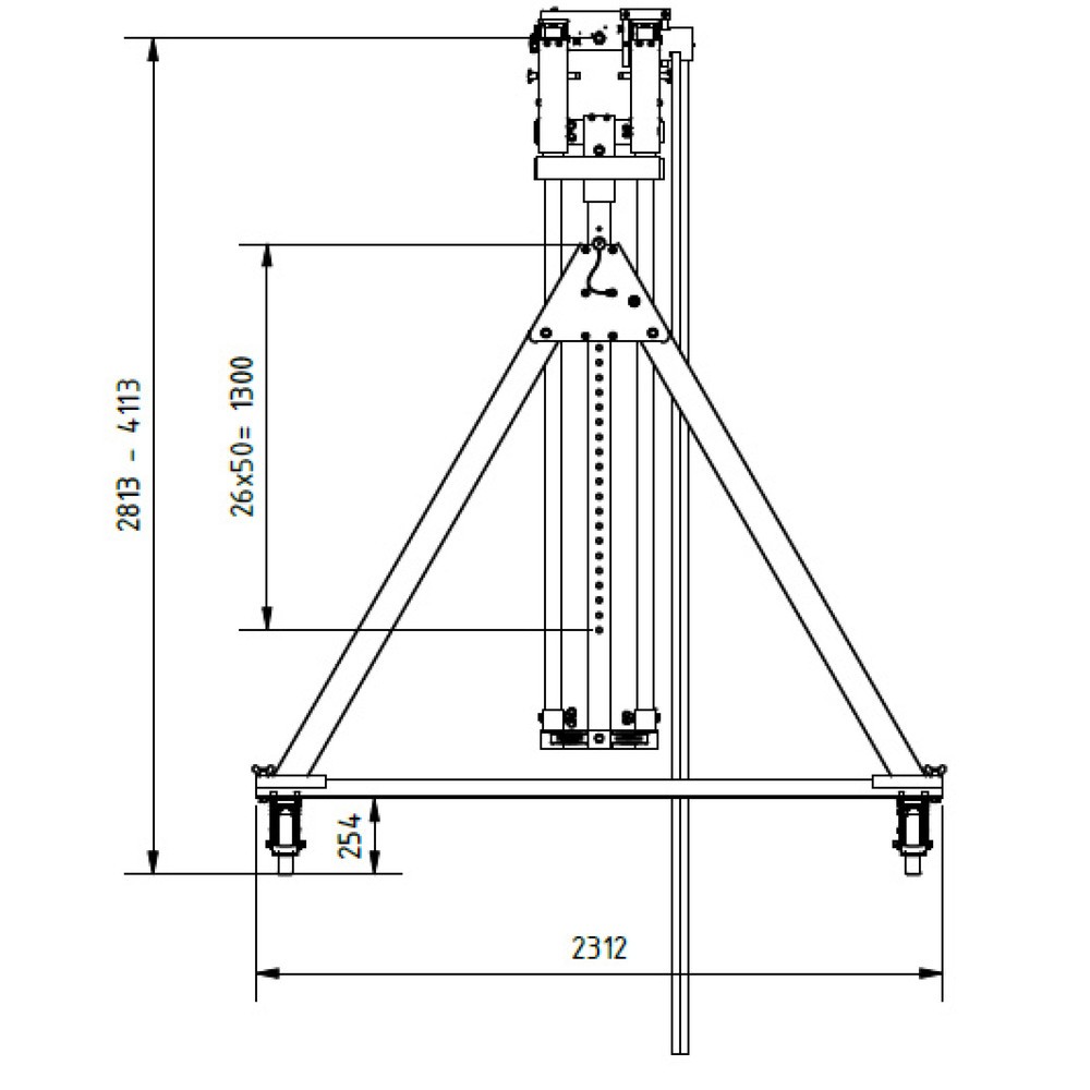 Produktabbildung Nr. 8: Portique de levage SCHILLING en aluminium avec double traverse divisible, mobile, point d'accrochage 2 813-4 113 mm, longueur 4 000 mm, capacité de charge 1 500 kg