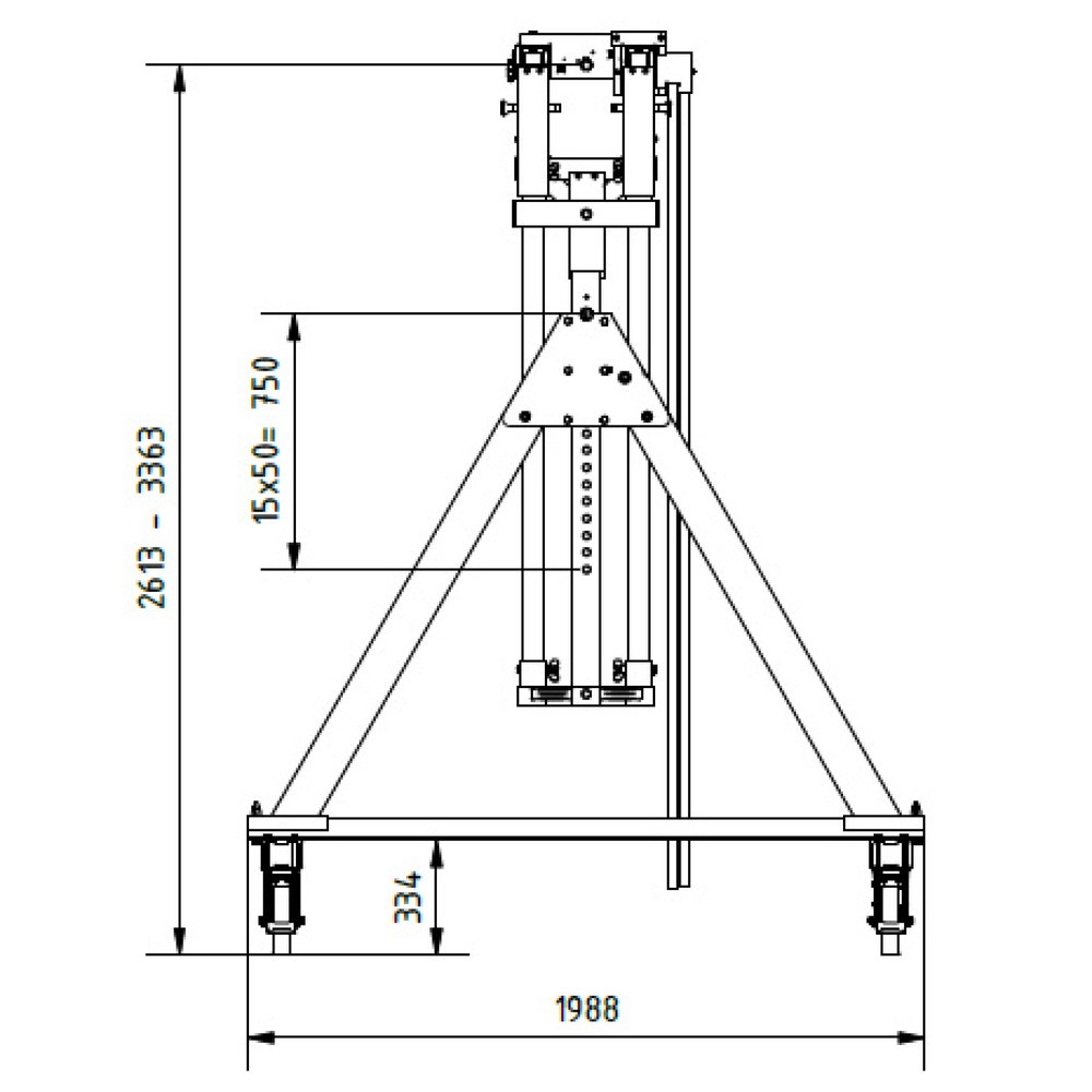 Produktabbildung Nr. 8: Portique de levage SCHILLING en aluminium avec double traverse divisible, mobile, point d'accrochage 2 613-3 363 mm, longueur 4 000 mm, capacité de charge 3 000 kg