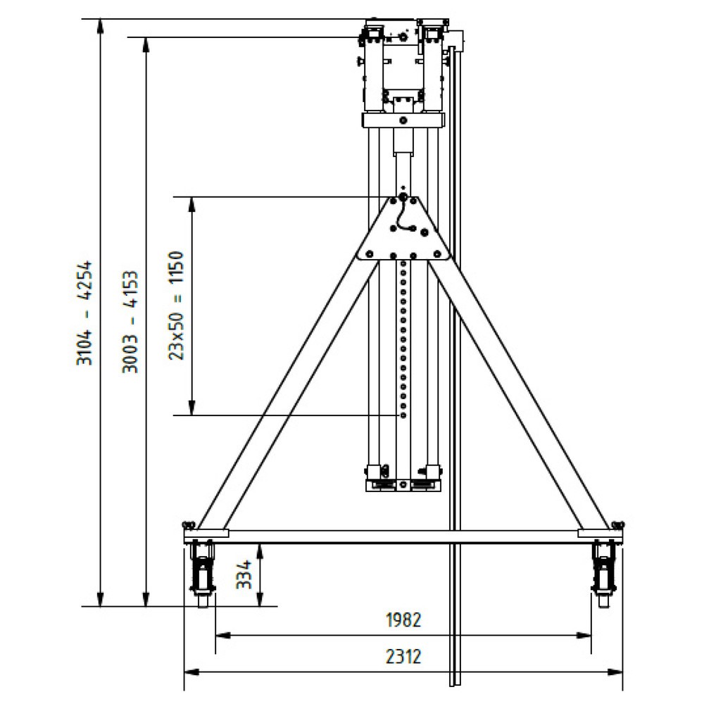 Produktabbildung Nr. 8: Portique de levage SCHILLING en aluminium avec double traverse divisible, mobile, point d'accrochage 3 003-4 153 mm, longueur 4 000 mm, capacité de charge 2 000 kg
