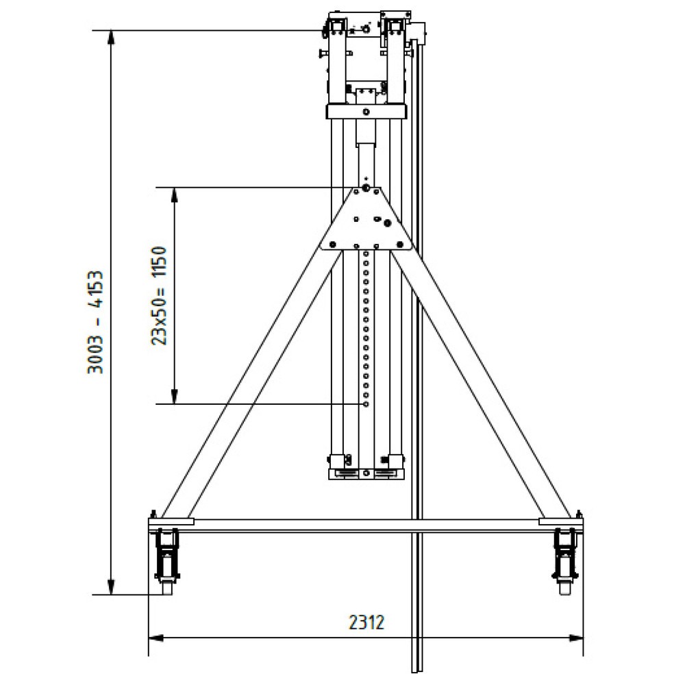 Produktabbildung Nr. 8: Portique de levage SCHILLING en aluminium avec double traverse divisible, mobile, point d'accrochage 3 003-4 153 mm, longueur 4 000 mm, capacité de charge 3 000 kg