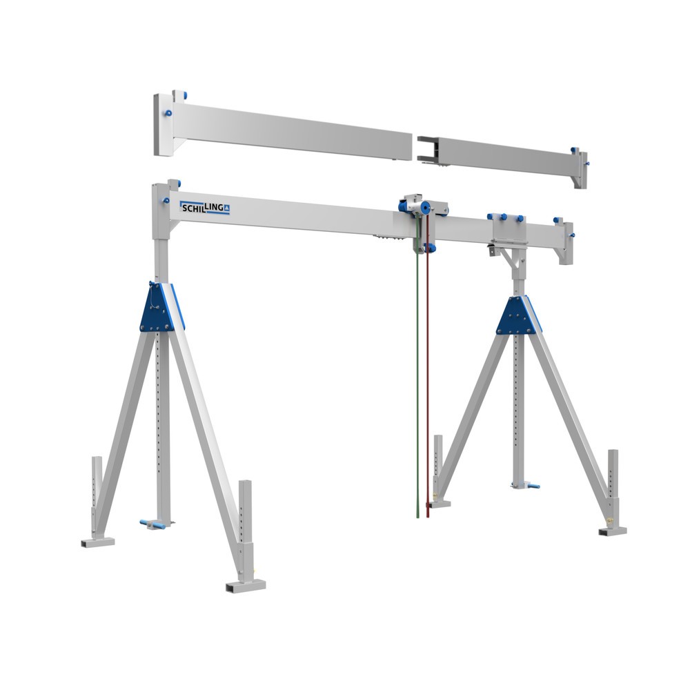 Illustration du produit: Portique en aluminium Grue séparable, point de montage 2.310-4.010 mm, longueur 4.000 mm, capacité de charge 1.000 kg