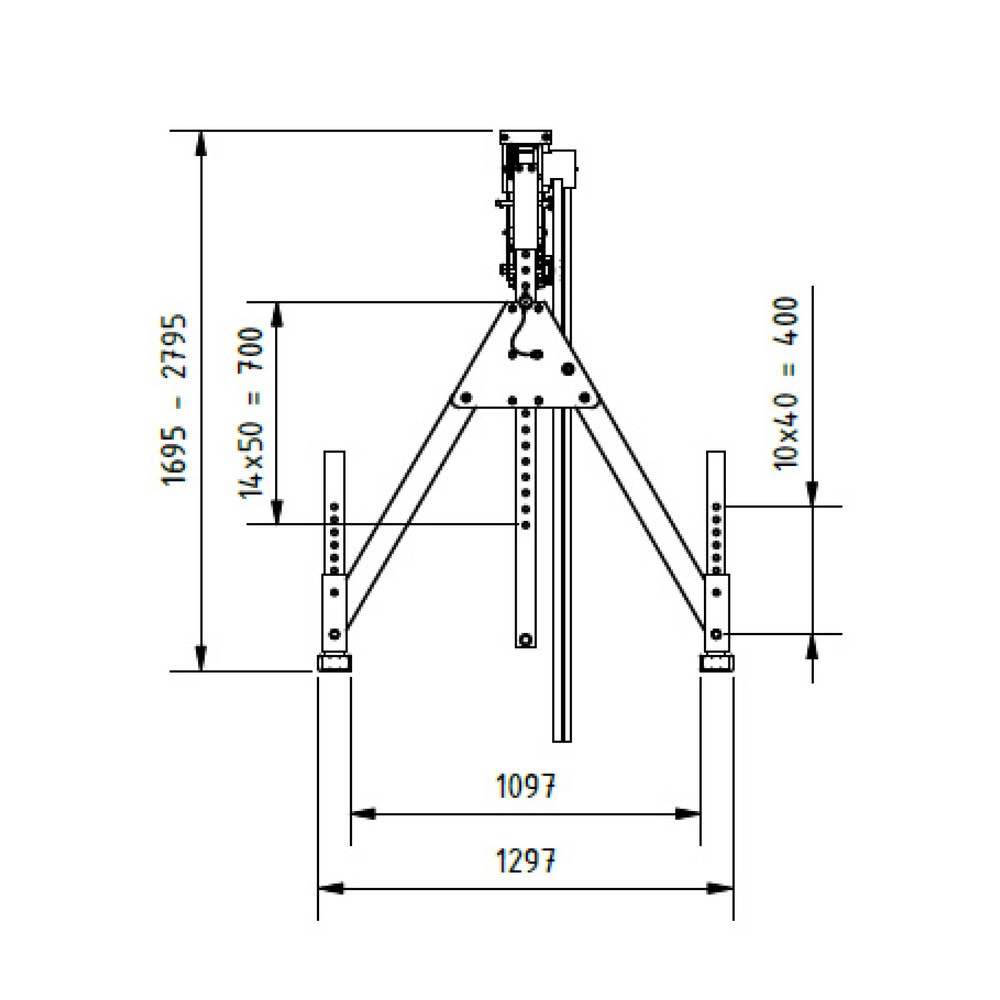 Produktabbildung Nr. 4: Portique en aluminium Grue séparable, point de montage 1.249-2.349 mm, longueur 4.000 mm, capacité de charge 1.000 kg