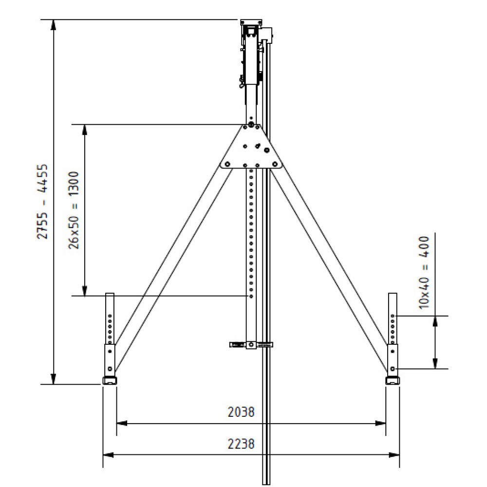 Produktabbildung Nr. 4: Portique en aluminium Grue séparable, point de montage 2.310-4.010 mm, longueur 4.000 mm, capacité de charge 1.500 kg
