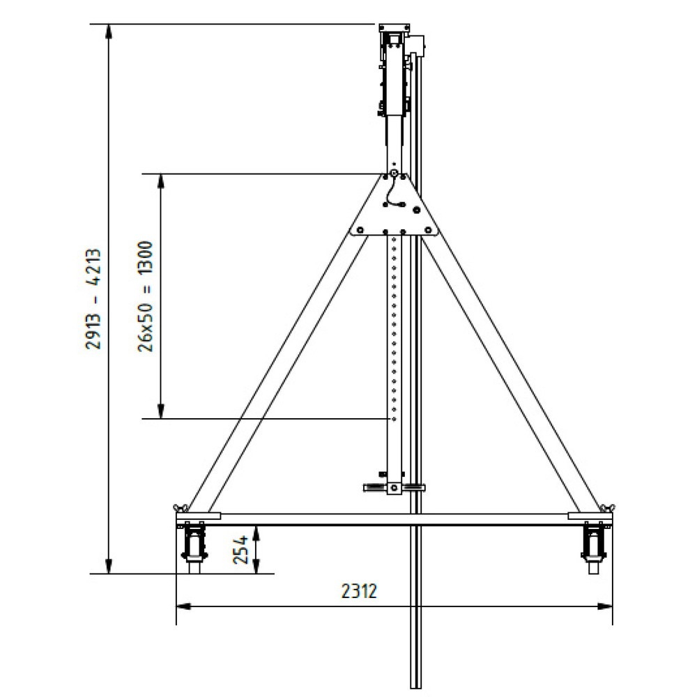 Produktabbildung Nr. 4: Portique en aluminium Grue séparable, mobile, point de montage 2.468-3.768 mm, longueur 4.000 mm, capacité de charge 1.500 kg