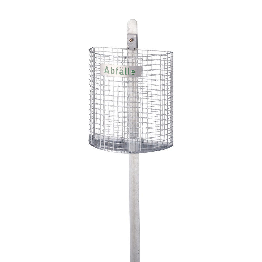 Illustration du produit: Poteau de fixation pour corbeille à déchets en treillis métallique, 27 litres