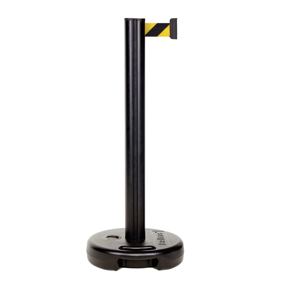 Illustration du produit: Poteau de Sangle extérieur en Plastique, longueur du Sangle 3,7 m, poteau noir, Sangle noir/jaune