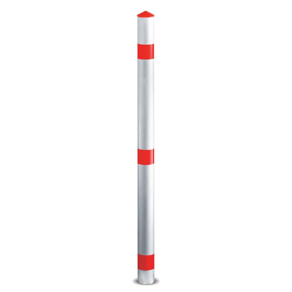 Illustration du produit: Potelet auto-redressant en aluminium, tube rond Ø 76 mm, rouge