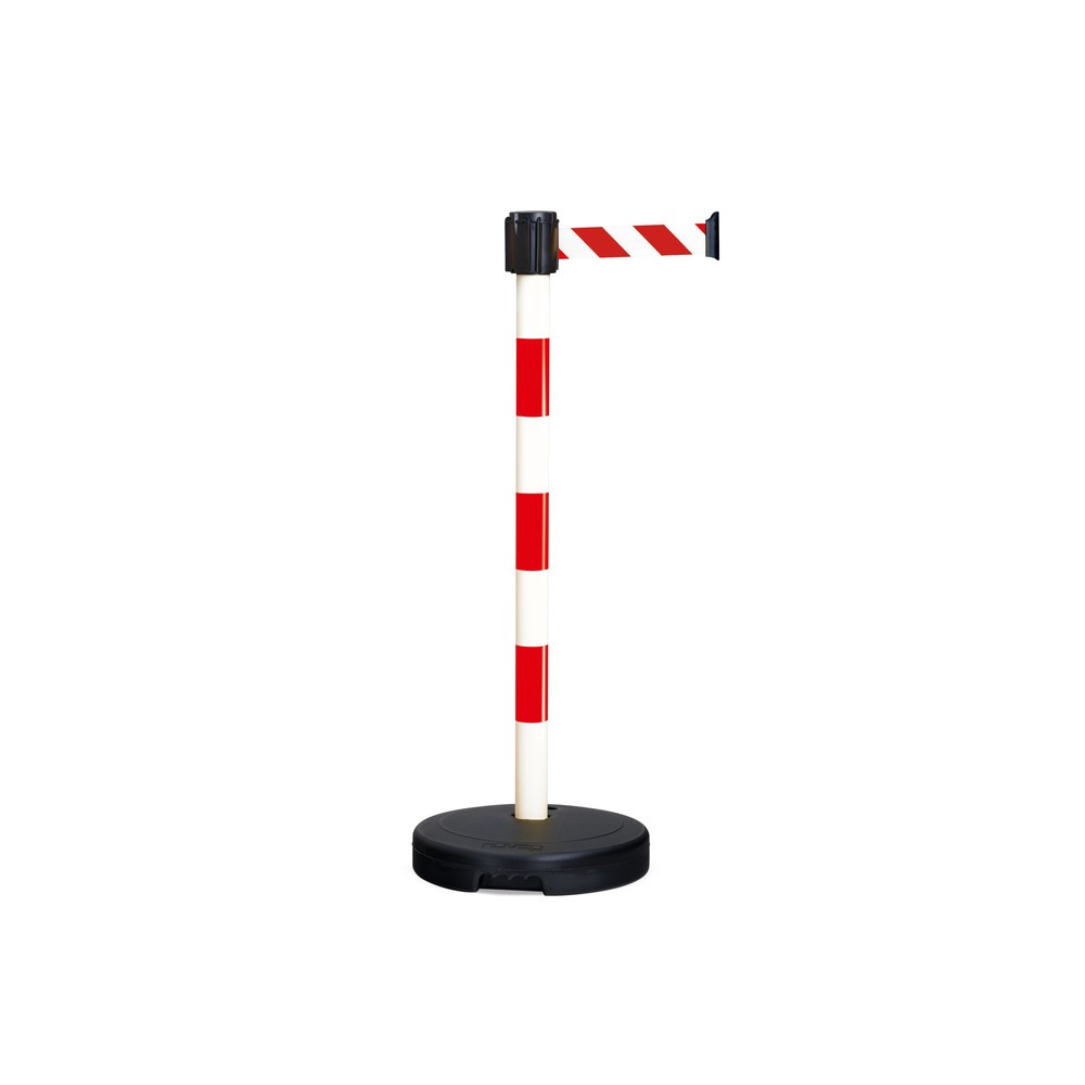 Illustration du produit: Potelet d’avertissement à ruban étirable HEMMDAL, hauteur mm 950, rouge/blanc