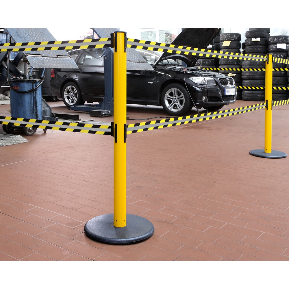 Produktabbildung Nr. 3: Potelet de délimitation à double sangle RS-GUIDESYSTEMS® GLA 95-E REFLECTO, longueur 2,3 m, largeur 50 mm, potelet jaune, sangle noir/jaune