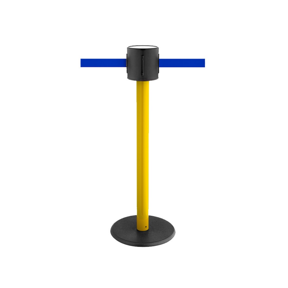 Illustration du produit: Potelet de délimitation à sangle, 2 côtés, en plastique + 2 attaches murales, bleu, jaune