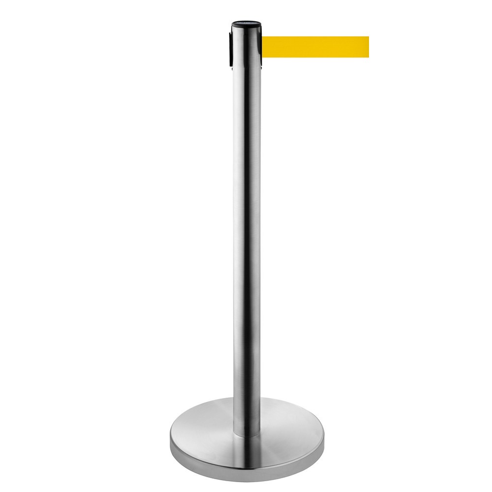 Produktabbildung Nr. 1: Potelet de délimitation à sangle RS-GUIDESYSTEMS®, acier inoxydable, largeur de sangle 50 mm, jaune, 2,3 m