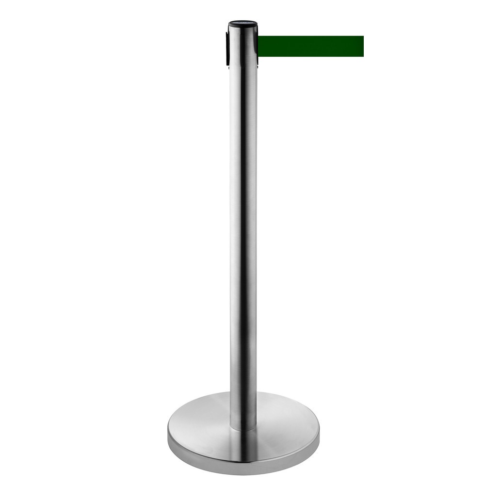 Produktabbildung Nr. 1: Potelet de délimitation à sangle RS-GUIDESYSTEMS®, acier inoxydable, largeur de sangle 50 mm, Vert foncé, 2,3 m