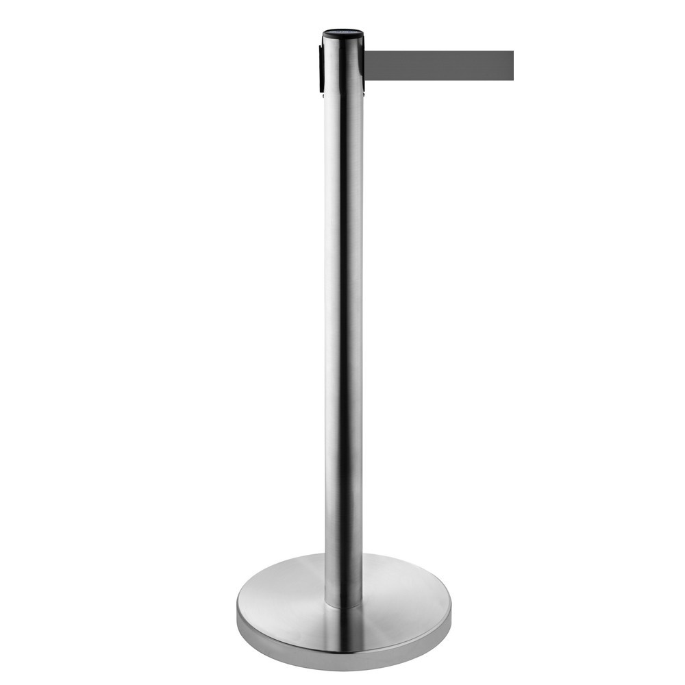 Produktabbildung Nr. 1: Potelet de délimitation à sangle RS-GUIDESYSTEMS®, acier inoxydable, largeur de sangle 50 mm, gris, 4,0 m