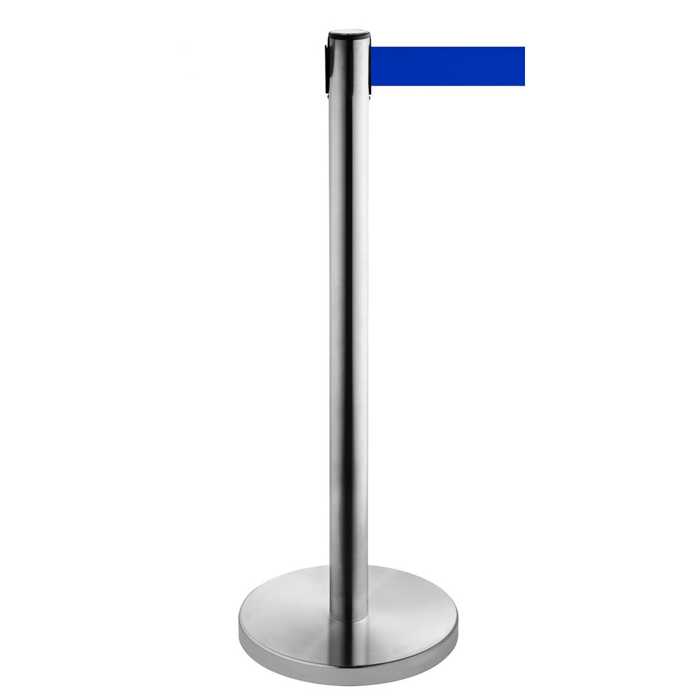 Produktabbildung Nr. 1: Potelet de délimitation à sangle RS-GUIDESYSTEMS®, acier inoxydable, largeur de sangle 50 mm, bleu, 2,3 m