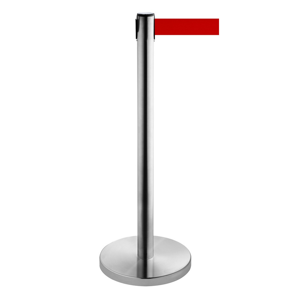 Produktabbildung Nr. 1: Potelet de délimitation à sangle RS-GUIDESYSTEMS®, acier inoxydable, largeur de sangle 50 mm, rouge, 4,0 m