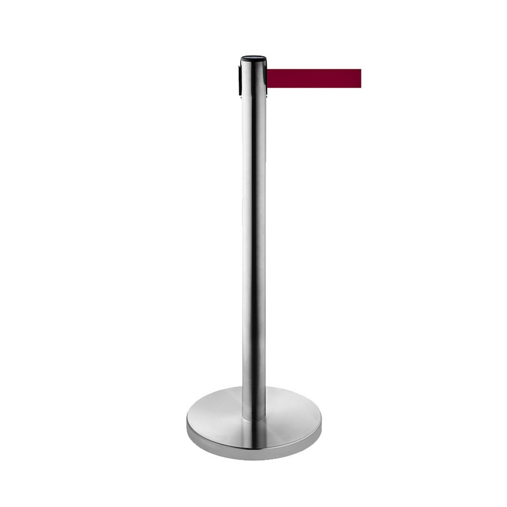 Illustration du produit: Potelet de délimitation à sangle RS-GUIDESYSTEMS®, acier inoxydable, largeur de sangle 50 mm, rouge bourgogne, 2,3 m
