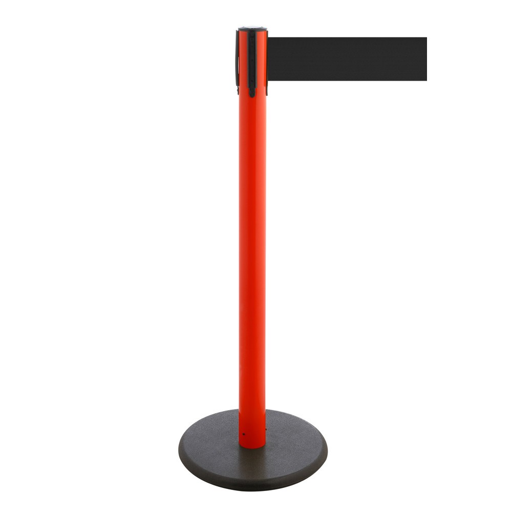 Produktabbildung Nr. 1: Potelet de délimitation à sangle RS-GUIDESYSTEMS®, socle en fonte, largeur de sangle 100 mm, rouge, noir, 3,8 m