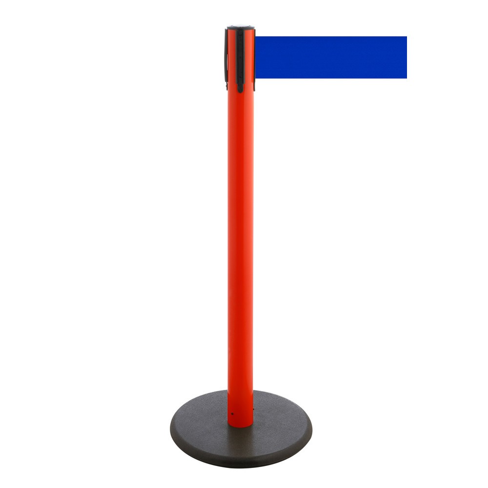 Produktabbildung Nr. 1: Potelet de délimitation à sangle RS-GUIDESYSTEMS®, socle en fonte, largeur de sangle 100 mm, rouge, bleu, 3,8 m