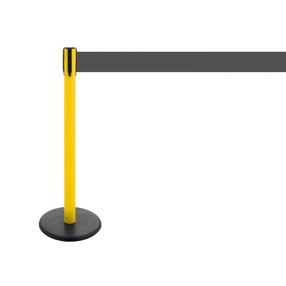 Produktabbildung Nr. 4: Potelet de délimitation à sangle RS-GUIDESYSTEMS®, socle en fonte, largeur de sangle 100 mm, jaune, gris, 2,3 m
