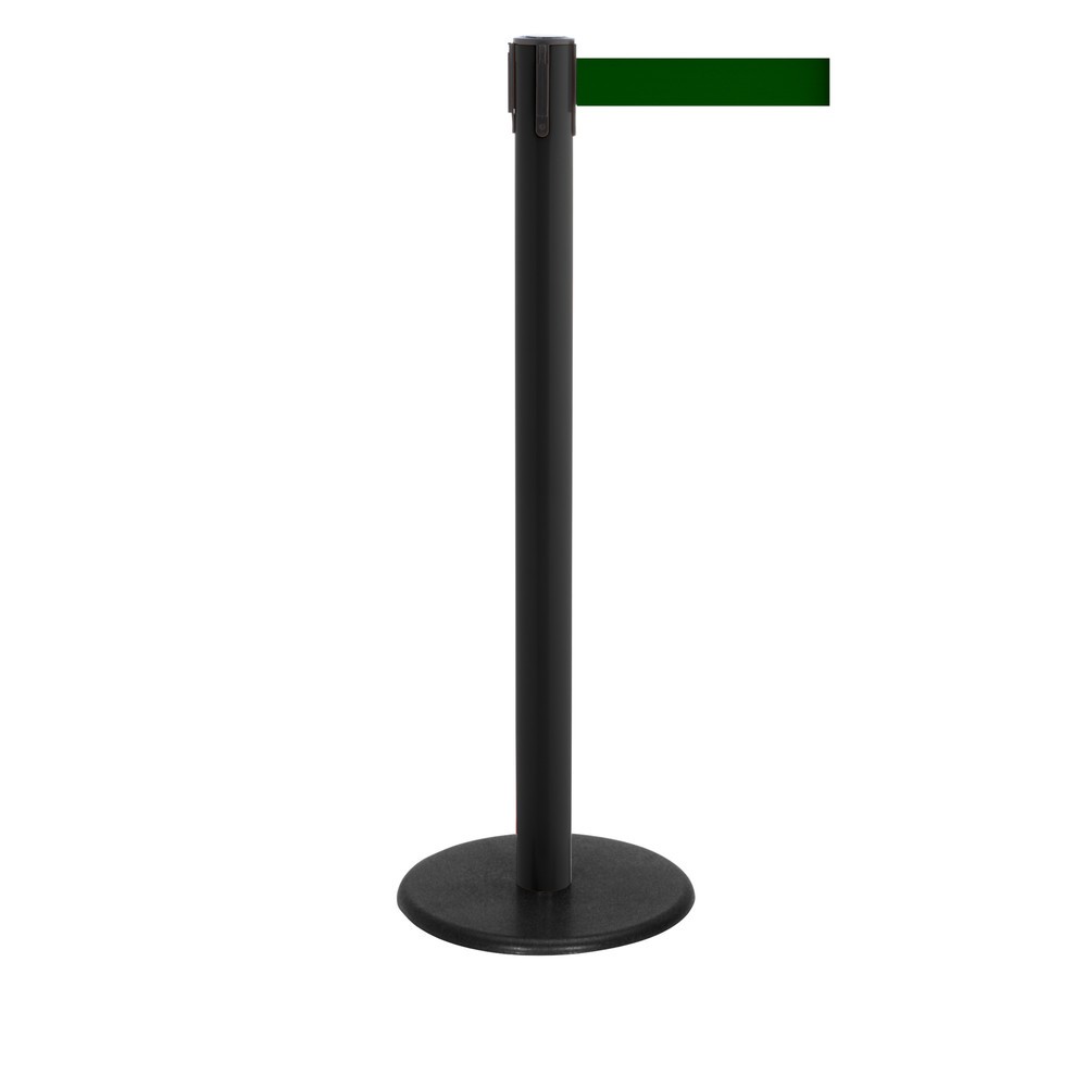 Produktabbildung Nr. 1: Potelet de délimitation à sangle RS-GUIDESYSTEMS®, socle en fonte, largeur de sangle 50 mm, noir, Vert foncé, 2,3 m