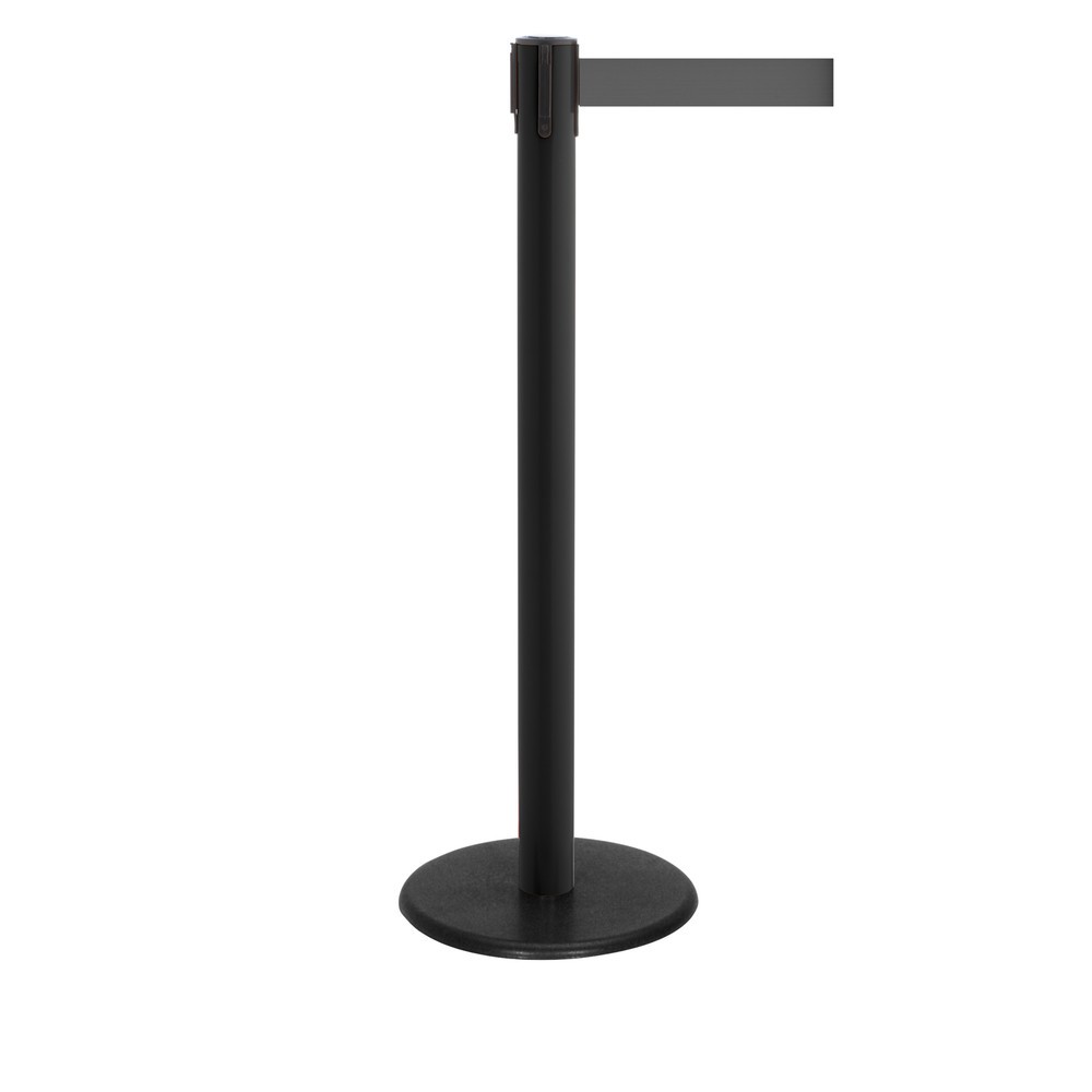 Produktabbildung Nr. 1: Potelet de délimitation à sangle RS-GUIDESYSTEMS®, socle en fonte, largeur de sangle 50 mm, noir, gris, 2,3 m