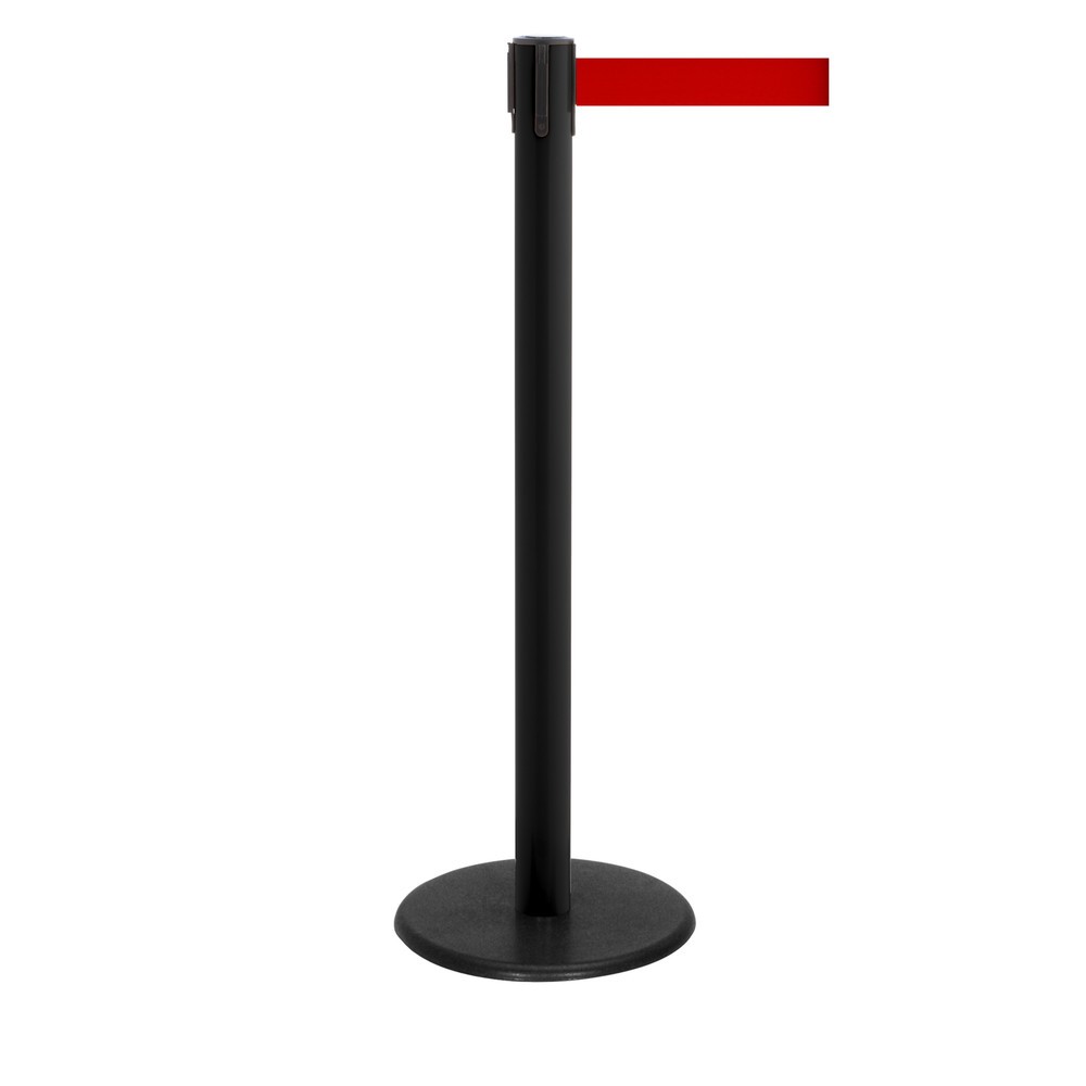 Produktabbildung Nr. 1: Potelet de délimitation à sangle RS-GUIDESYSTEMS®, socle en fonte, largeur de sangle 50 mm, noir, rouge, 4,0 m