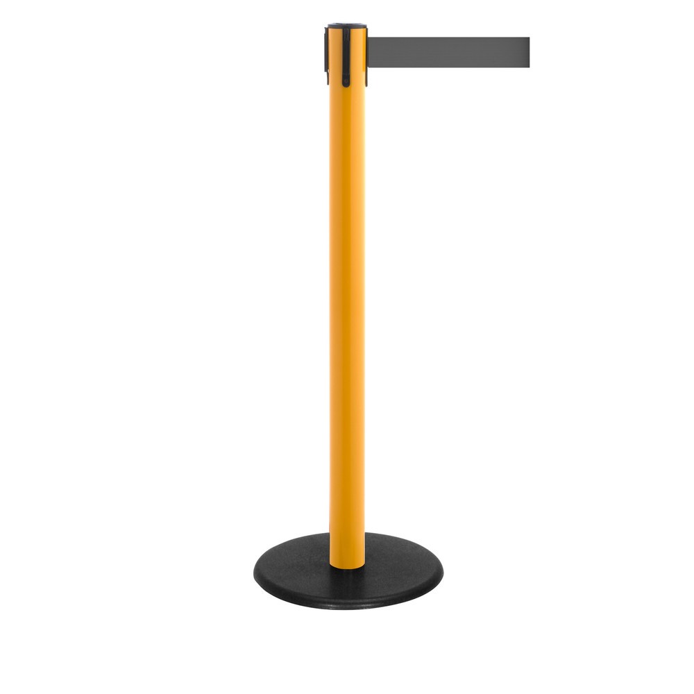 Produktabbildung Nr. 1: Potelet de délimitation à sangle RS-GUIDESYSTEMS®, socle en fonte, largeur de sangle 50 mm, jaune, gris, 4,0 m