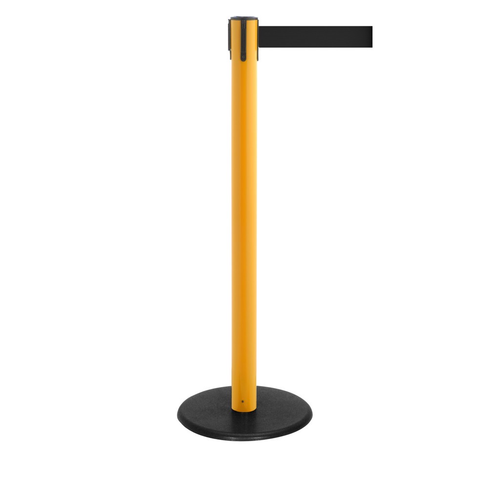Produktabbildung Nr. 1: Potelet de délimitation à sangle RS-GUIDESYSTEMS®, socle en fonte, largeur de sangle 50 mm, jaune, noir, 4,0 m