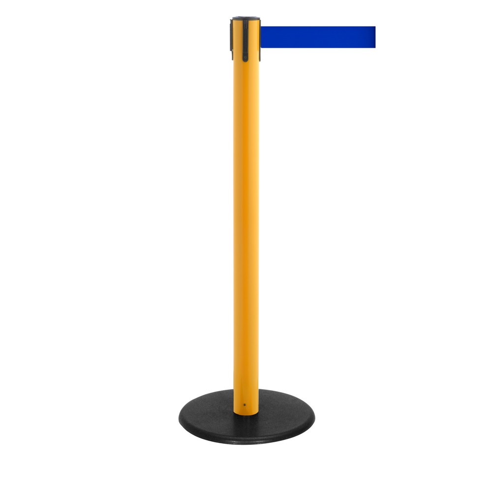 Produktabbildung Nr. 1: Potelet de délimitation à sangle RS-GUIDESYSTEMS®, socle en fonte, largeur de sangle 50 mm, jaune, bleu, 2,3 m