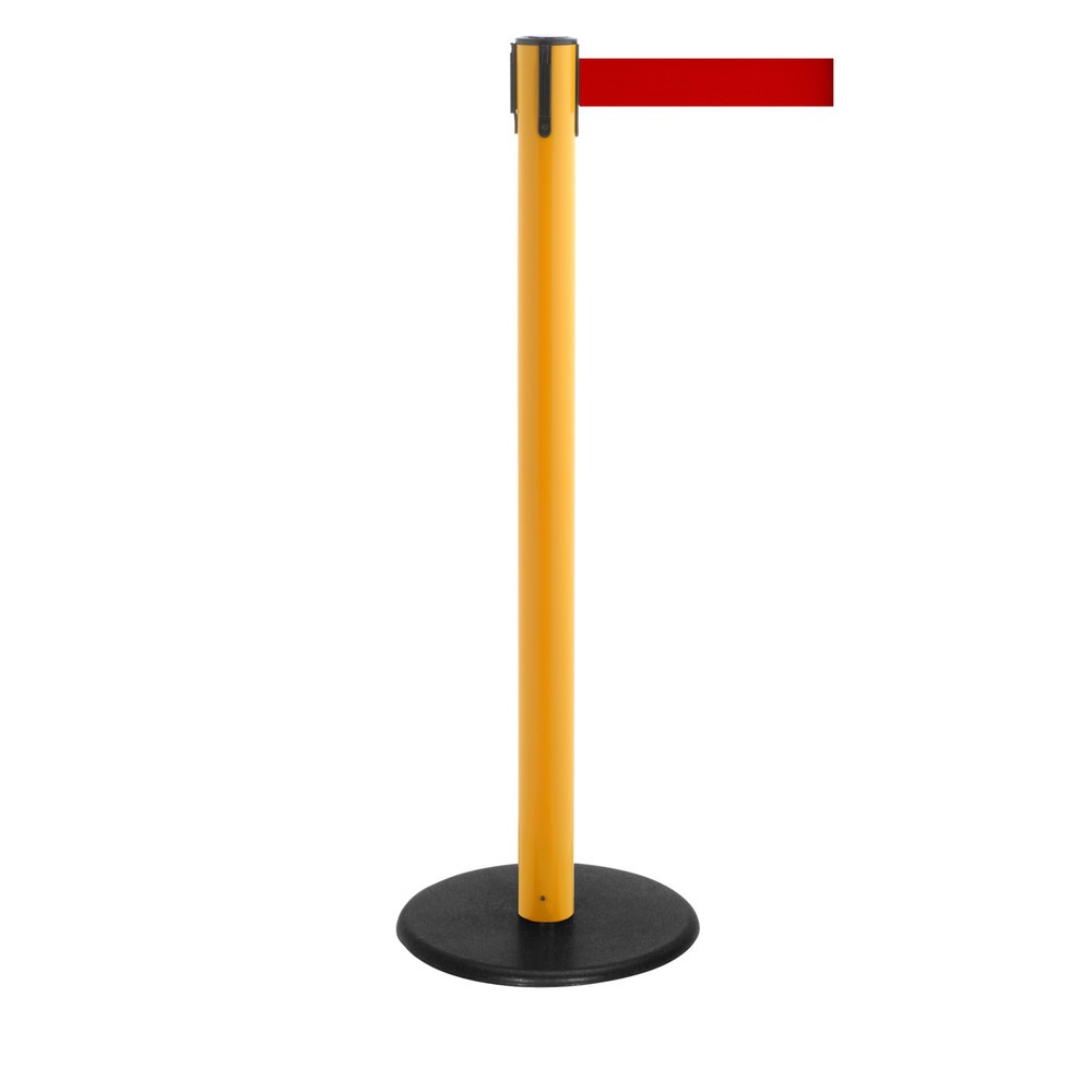 Produktabbildung Nr. 1: Potelet de délimitation à sangle RS-GUIDESYSTEMS®, socle en fonte, largeur de sangle 50 mm, jaune, rouge, 4,0 m