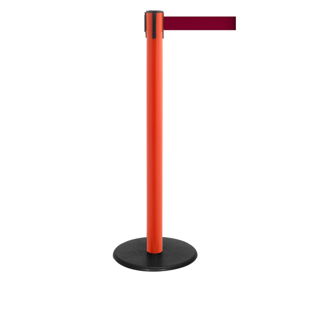 Produktabbildung Nr. 1: Potelet de délimitation à sangle RS-GUIDESYSTEMS®, socle en fonte, largeur de sangle 50 mm, rouge, rouge bourgogne, 4,0 m