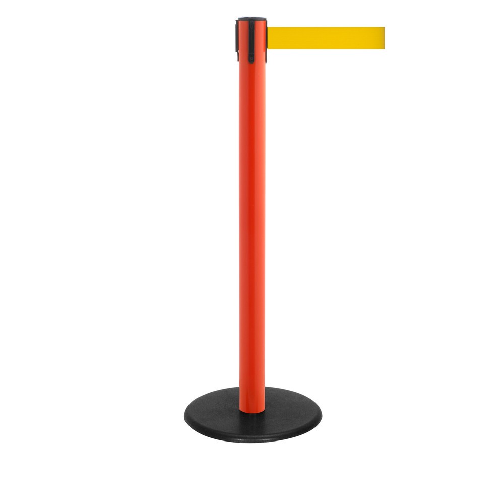 Produktabbildung Nr. 1: Potelet de délimitation à sangle RS-GUIDESYSTEMS®, socle en fonte, largeur de sangle 50 mm, rouge, jaune, 4,0 m