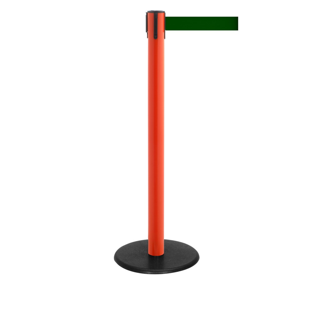Produktabbildung Nr. 1: Potelet de délimitation à sangle RS-GUIDESYSTEMS®, socle en fonte, largeur de sangle 50 mm, rouge, Vert foncé, 2,3 m