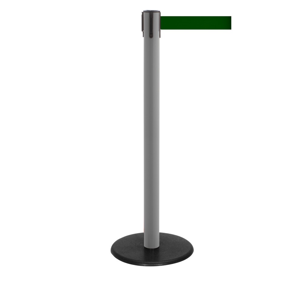 Produktabbildung Nr. 1: Potelet de délimitation à sangle RS-GUIDESYSTEMS®, socle en fonte, largeur de sangle 50 mm, anthracite, Vert foncé, 4,0 m